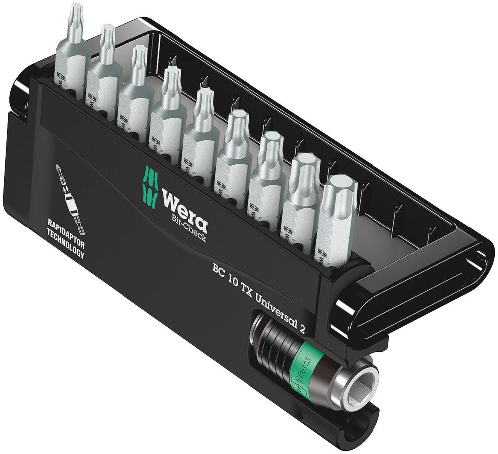WERA 05057115001 BIT-CHECK 10 TX UNIVERSAL 2 BITS ASSORTMENT