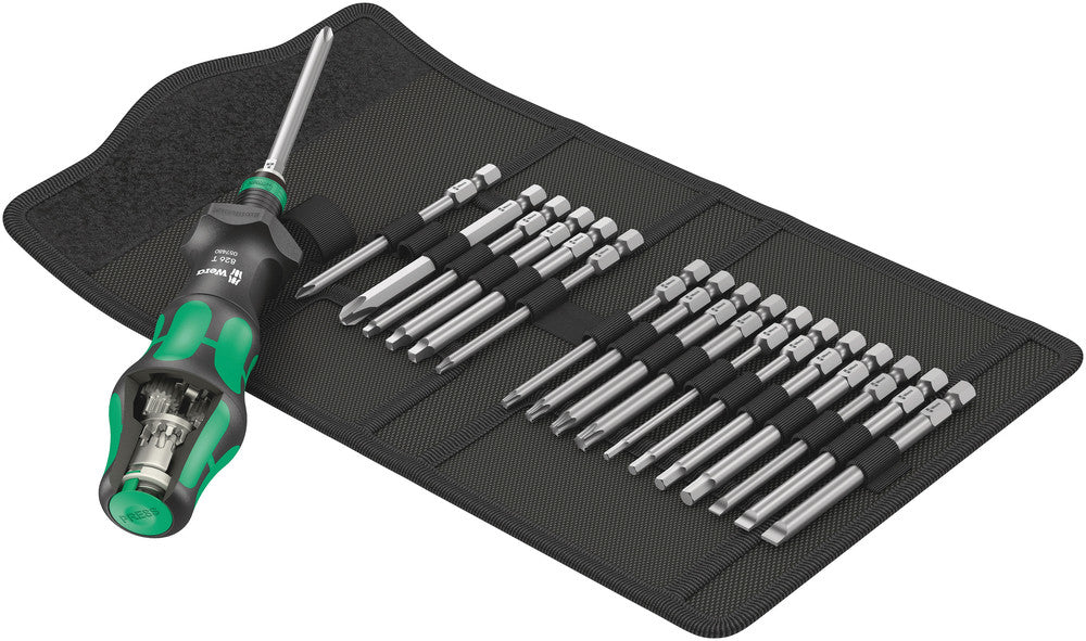 WERA 05057483001 KRAFTFORM KOMPAKT TURBO IMPERIAL SET WITH BITS & POUCH