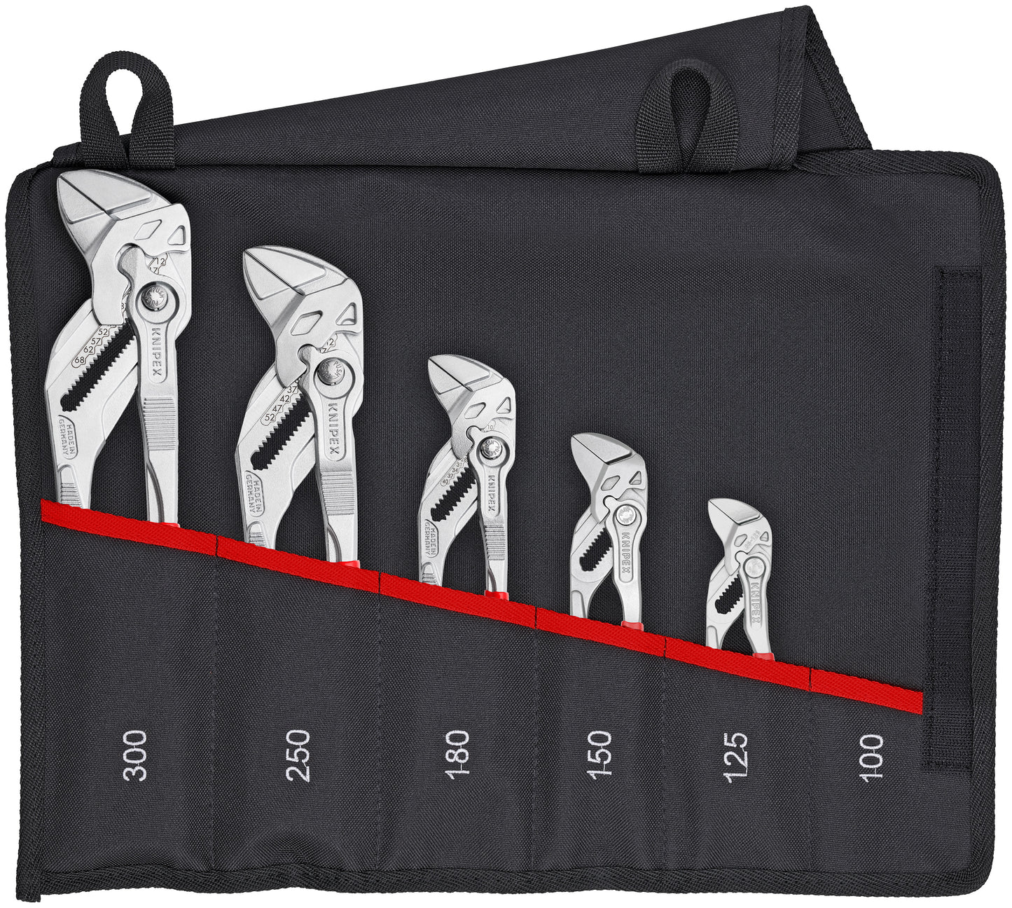 Knipex 00 19 55 S4 5 Pc Pliers Wrench Set In Tool Roll - KNIPEX Tools