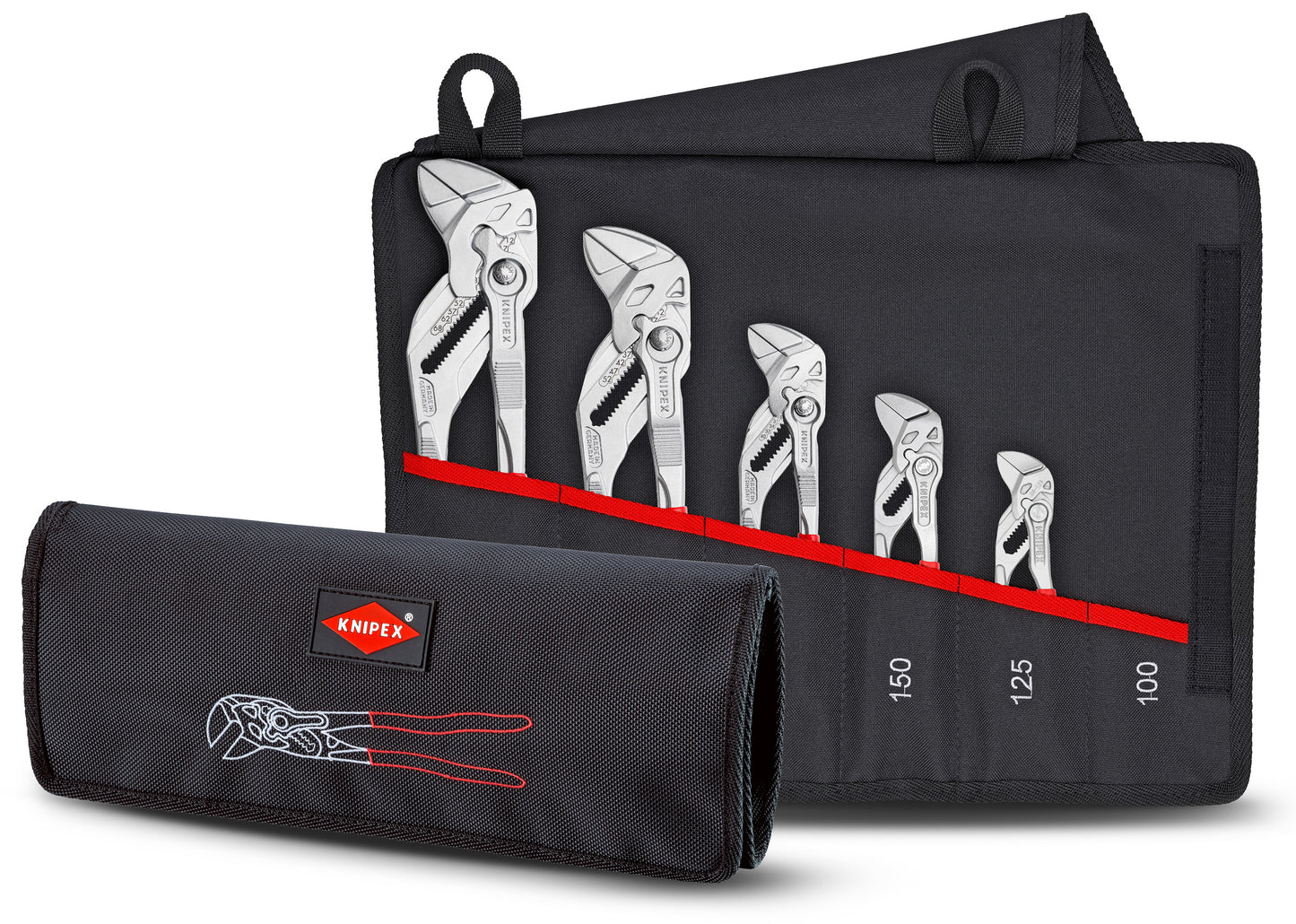 Knipex 00 19 55 S4 5 Pc Pliers Wrench Set In Tool Roll - image 2