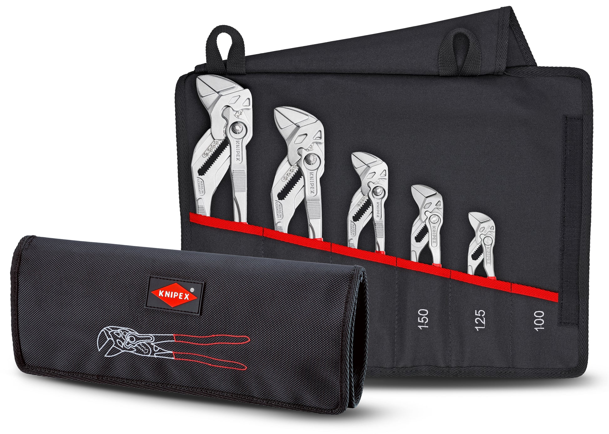 Knipex 00 19 55 S4 5 Pc Pliers Wrench Set In Tool Roll - image 2