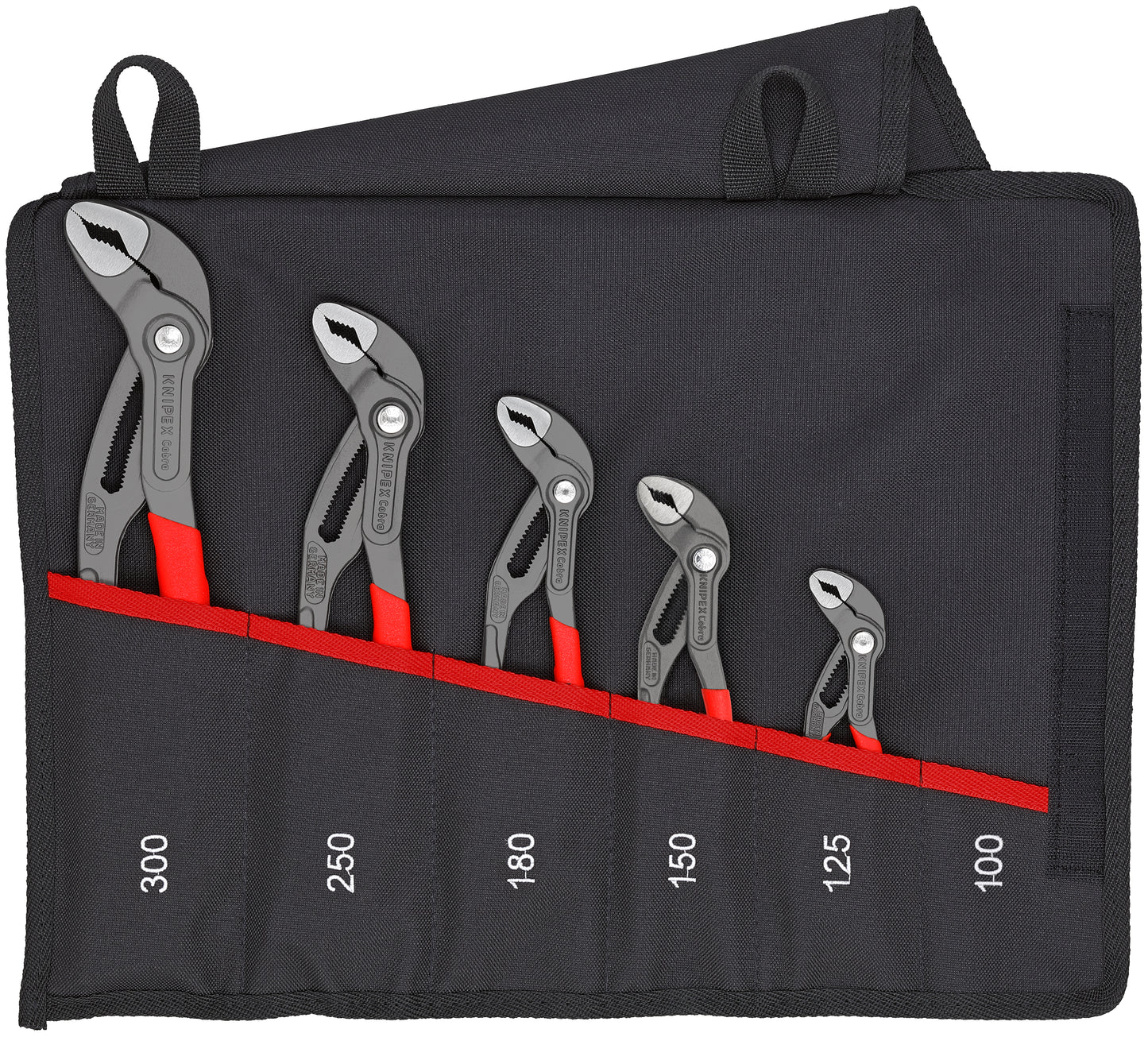 Knipex 00 19 55 S5 5 Pc Pliers Cobra Set In Tool Roll - KNIPEX Tools