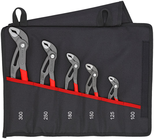 Knipex 00 19 55 S5 5 Pc Pliers Cobra Set In Tool Roll - KNIPEX Tools
