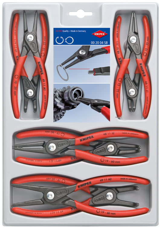 Knipex 00 20 04 SB 8 Pc Precision Circlip Pliers Set - image 2