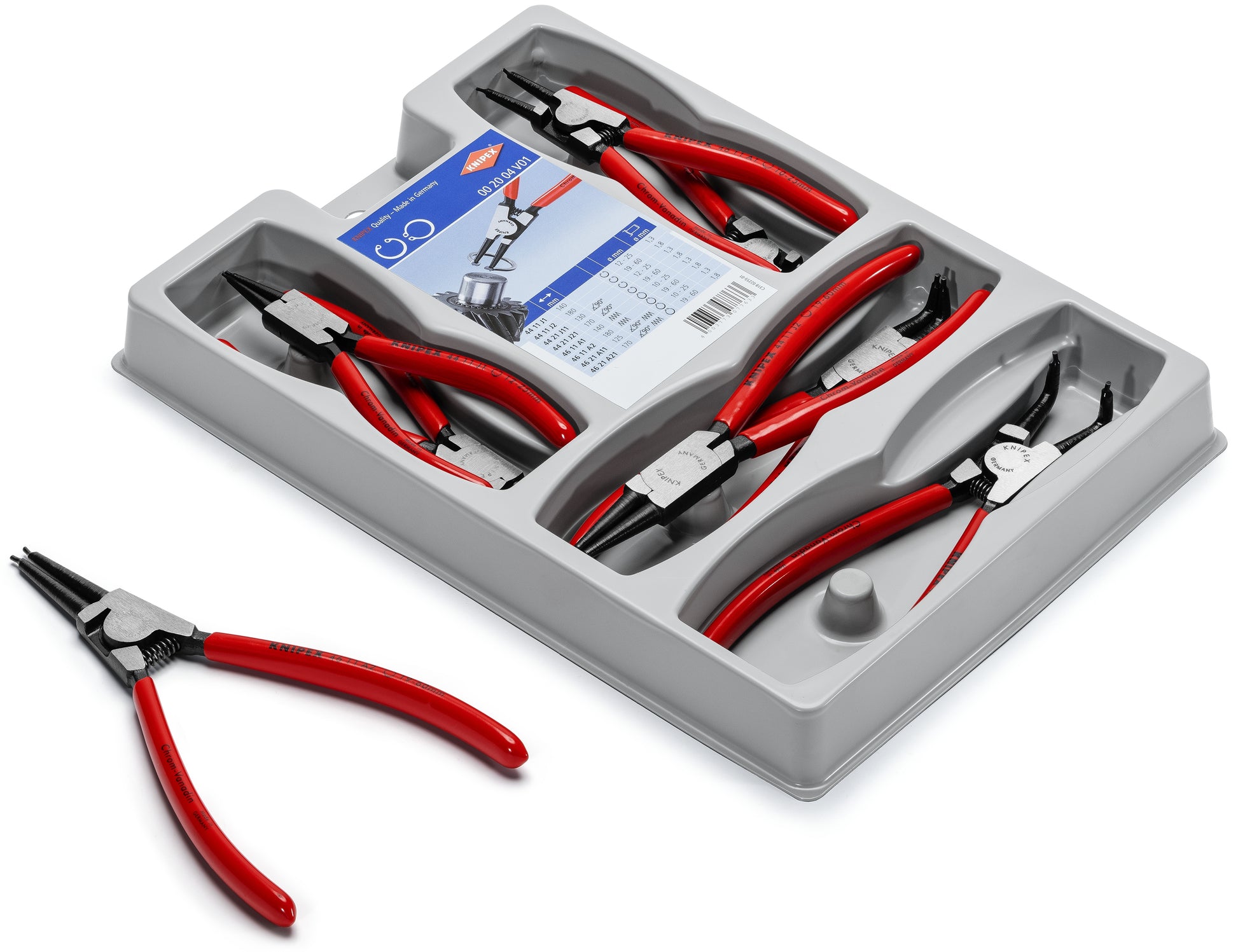 Knipex 00 20 04 SB 8 Pc Precision Circlip Pliers Set - image 3
