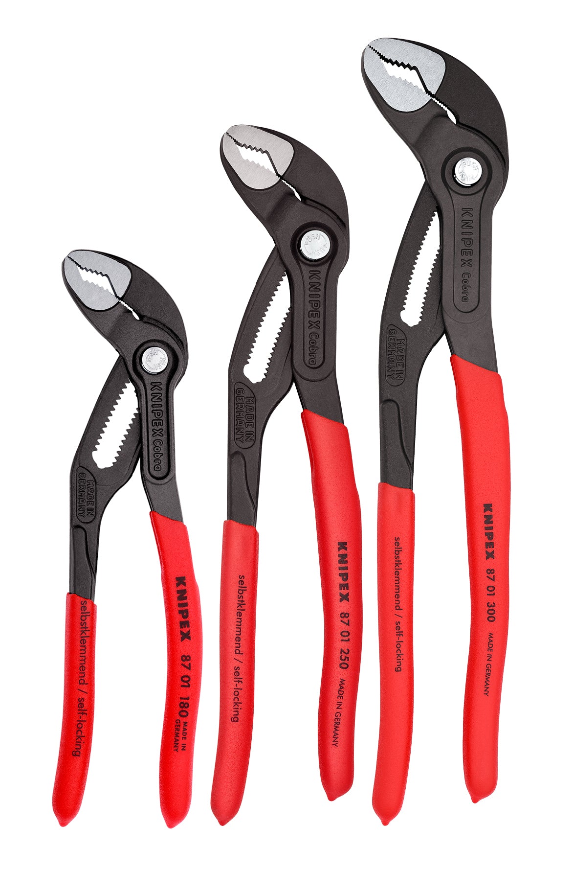 Knipex 00 20 06 US1 3 Pc Cobra® Pliers Set (7", 10", & 12") - KNIPEX Tools