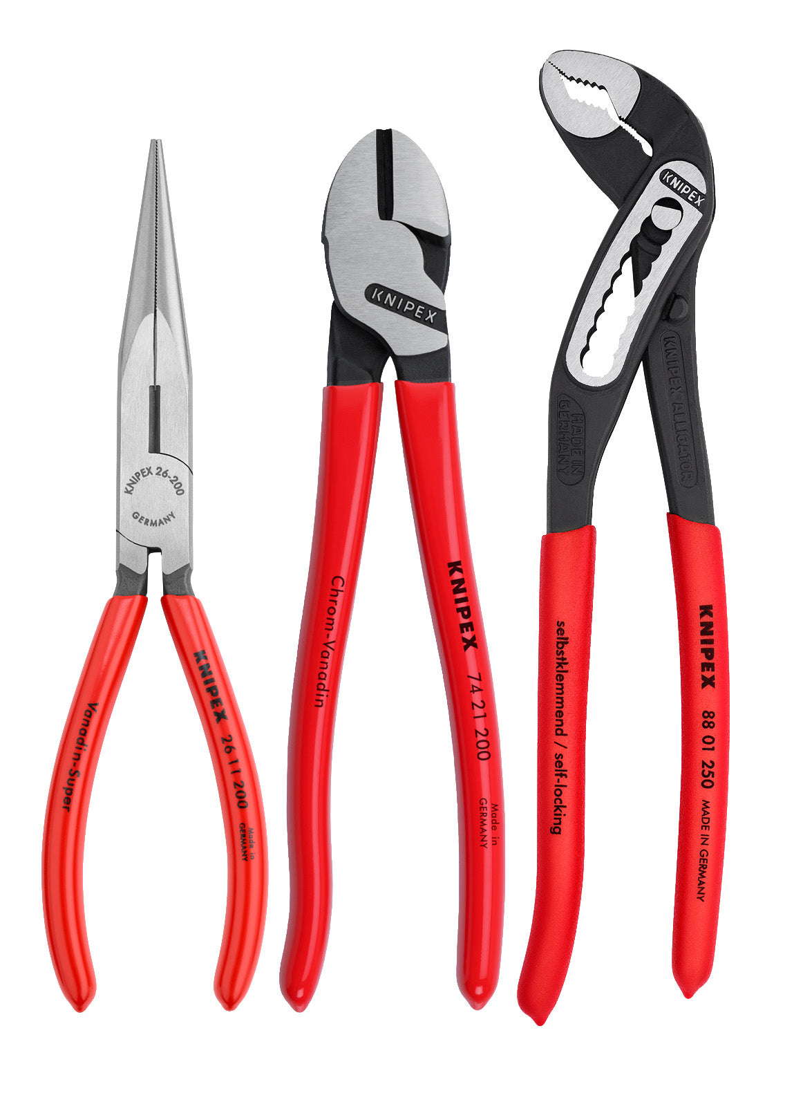 Knipex 00 20 08 US2 3 Pc Universal Pliers Set w/ Cobra® Pliers - KNIPEX Tools