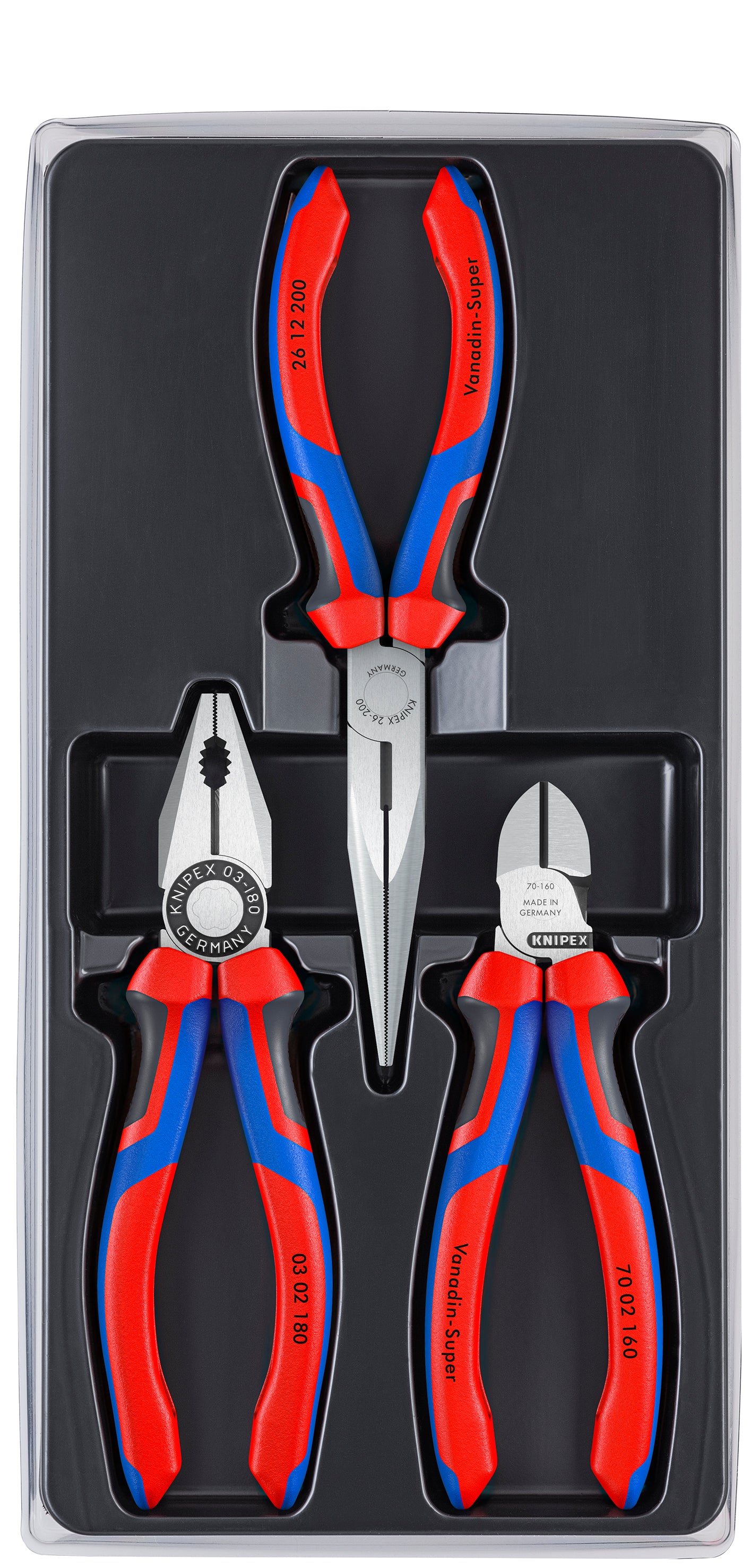 Knipex 00 20 11 3 Pc Multi-Component Combination, Long Nose, Diagonal Set - KNIPEX Tools