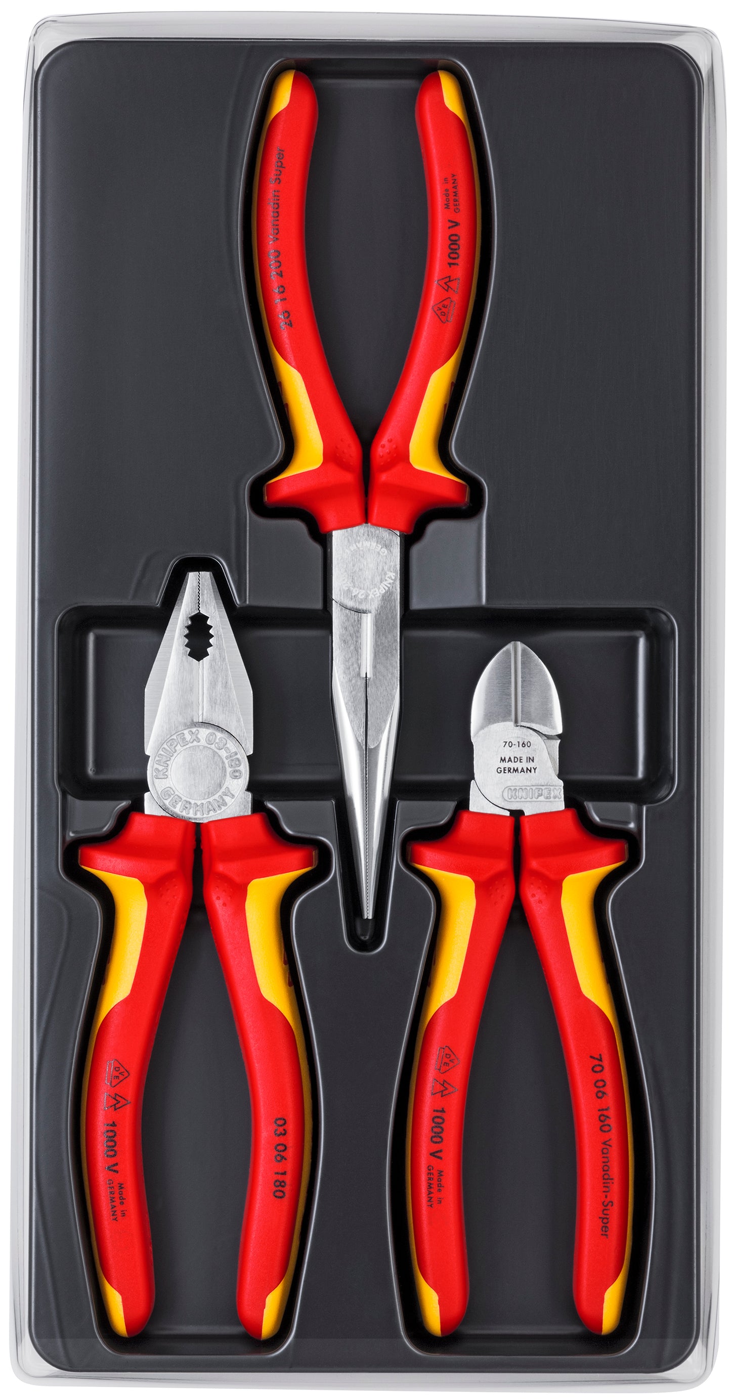 Knipex 00 20 12 3 Pc 1000V Insulated Tool Set - KNIPEX Tools