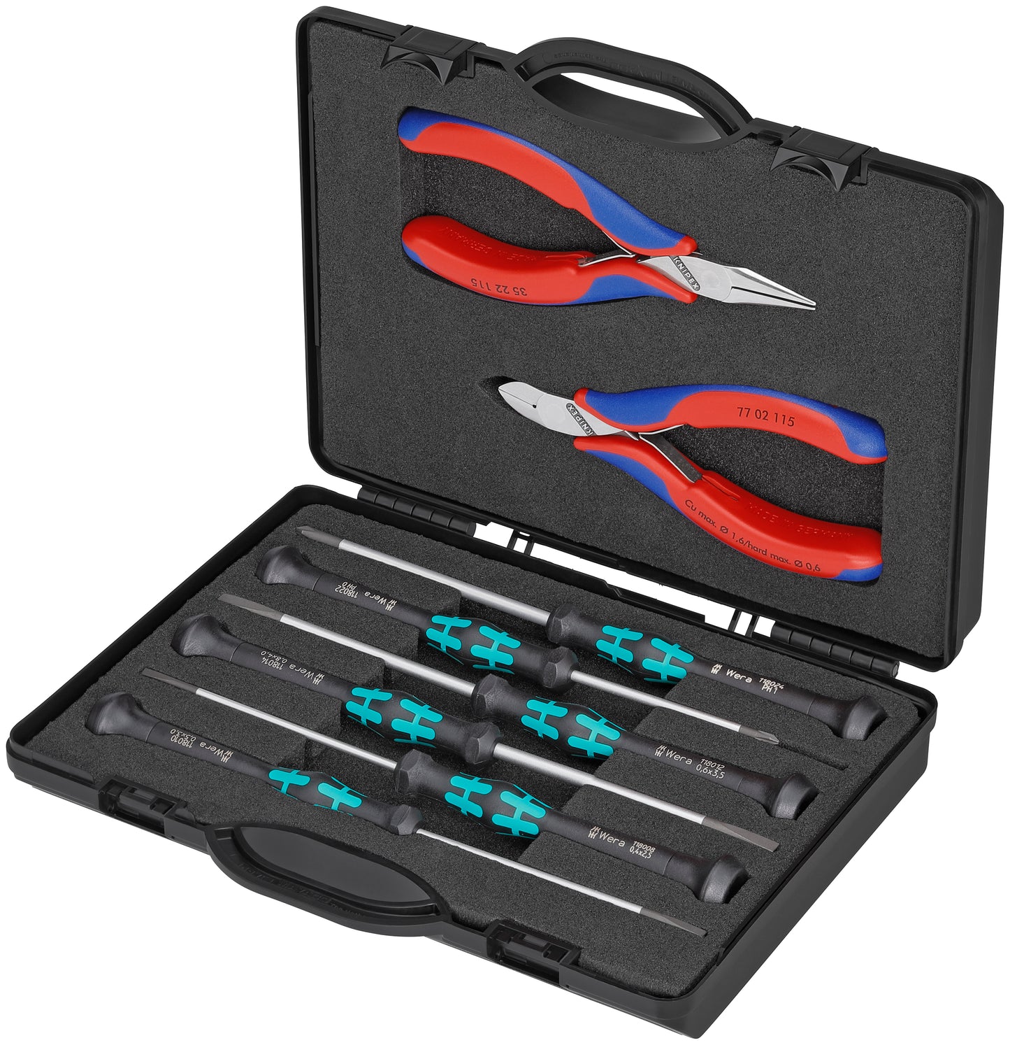 Knipex 00 20 18 8 Pc ESD Tool Set In Case With Foam - KNIPEX Tools