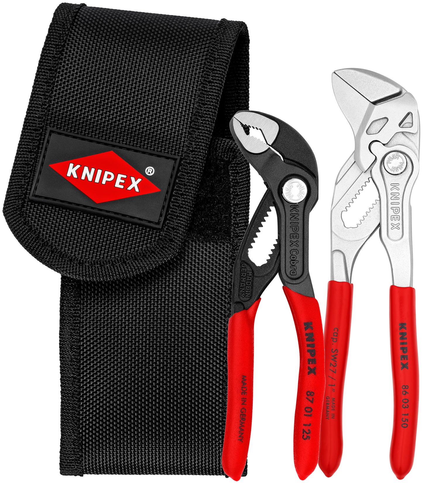 Knipex 00 20 72 V01 2 Pc Mini Pliers In Belt Pouch (86 03 150 & 87 01 125) - KNIPEX Tools
