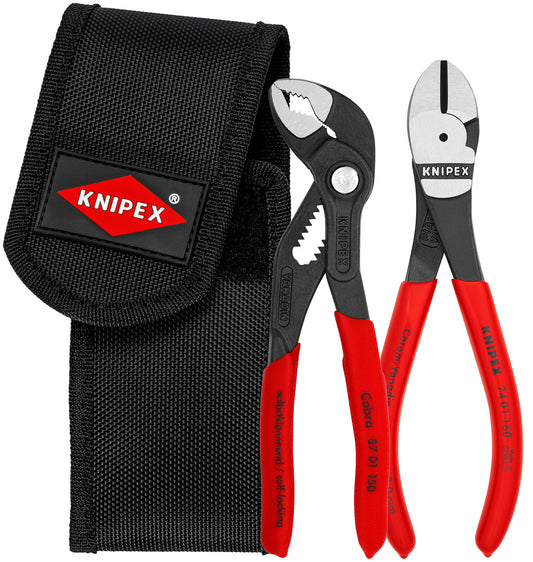 Knipex 00 20 72 V02 2 Pc Mini Pliers In Belt Pouch (74 01 160 & 87 01 125) - KNIPEX Tools