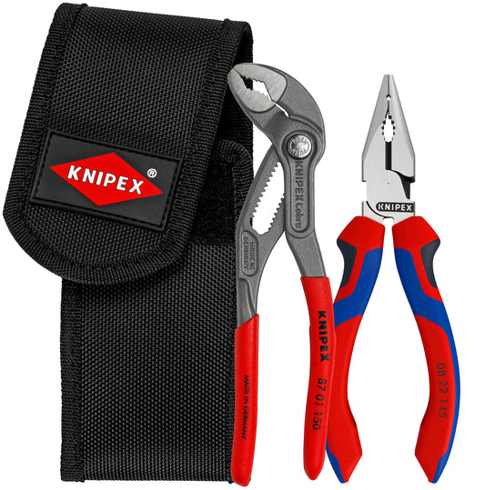Knipex 00 20 72 V06 2 Pc Mini Pliers in Belt Pouch - Cobra® and Needle-Nose - KNIPEX Tools
