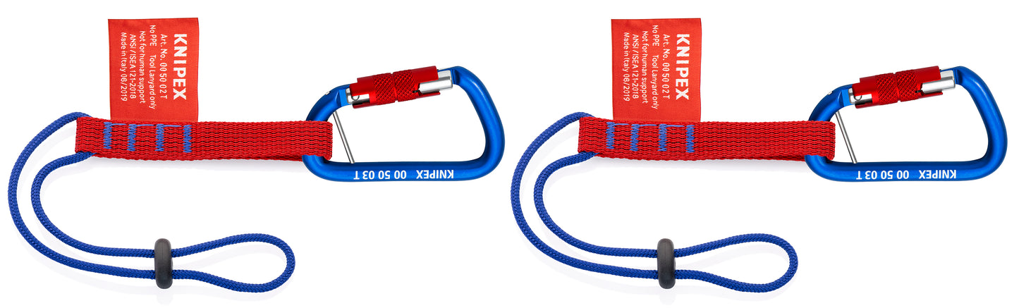 Knipex 00 50 06 T BKA Tool Tethering Adaptor Straps with Captive Eye Carabiner - KNIPEX Tools