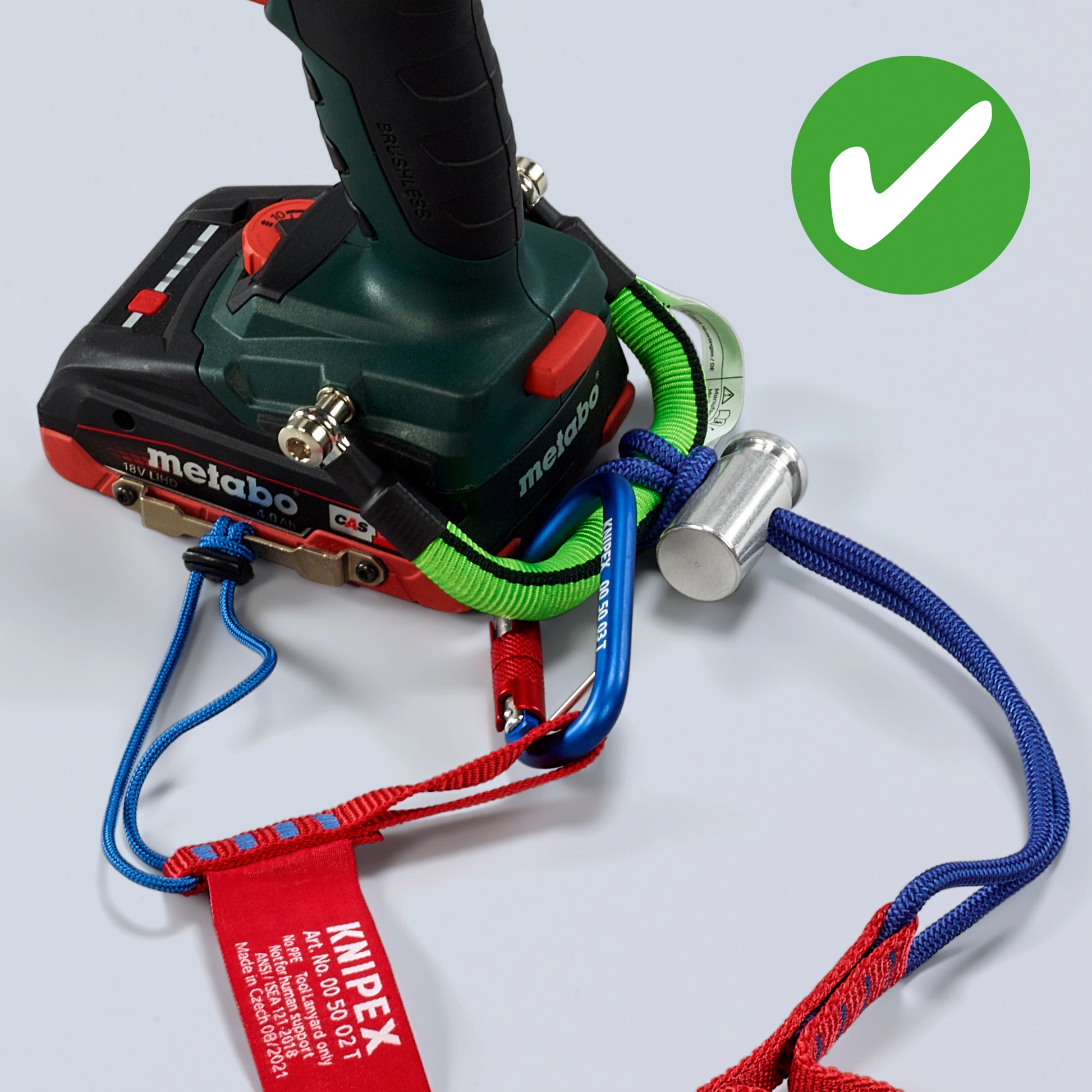Knipex 00 50 12 T BKA Tool Tethering Lanyard with Captive Eye Carabiner up to 13 lbs. - image 4