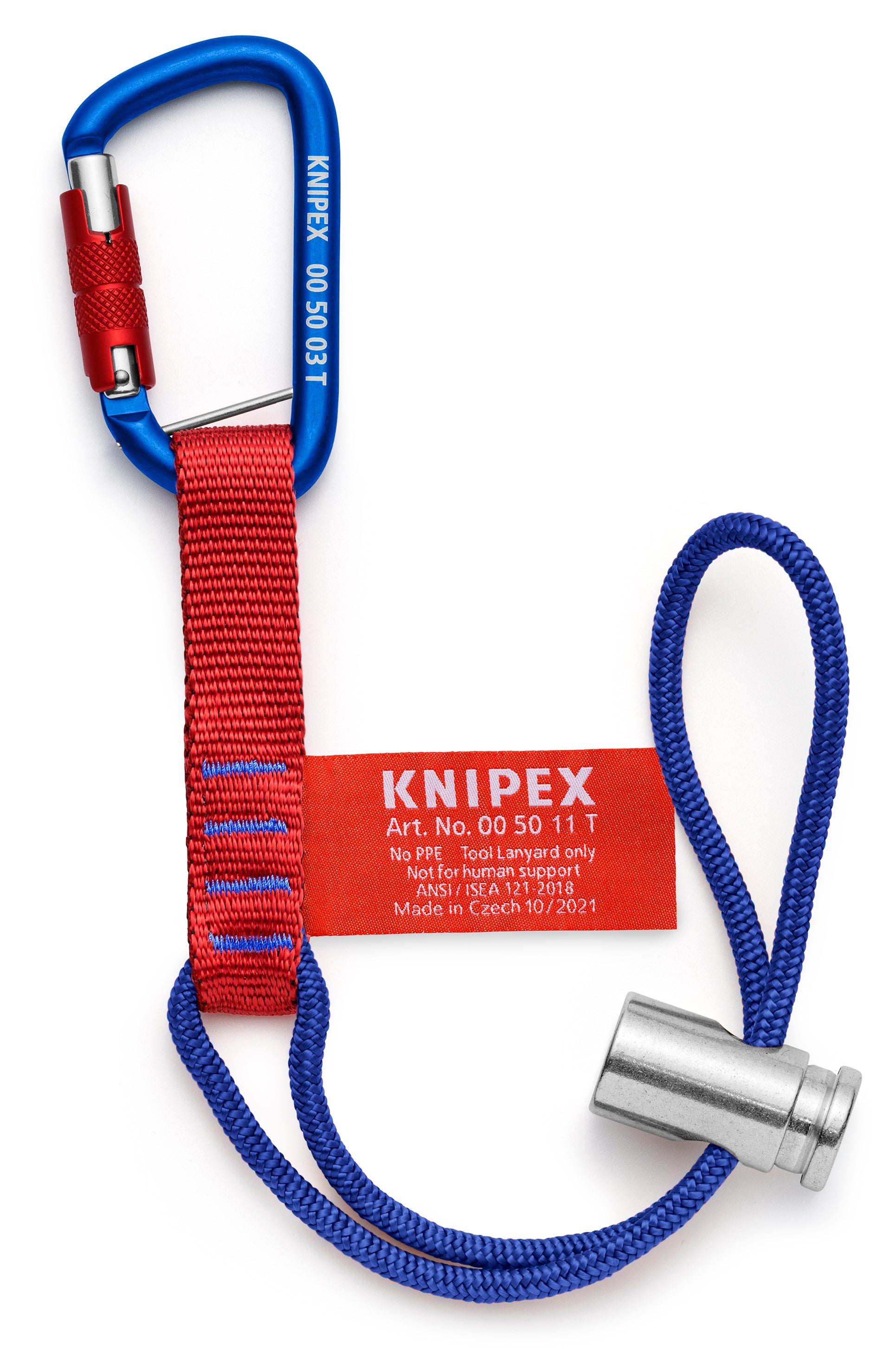 Knipex 00 50 13 T BKA Tool Tethering Adaptor Straps with Captive Eye Carabiner up to 13 lbs. - KNIPEX Tools