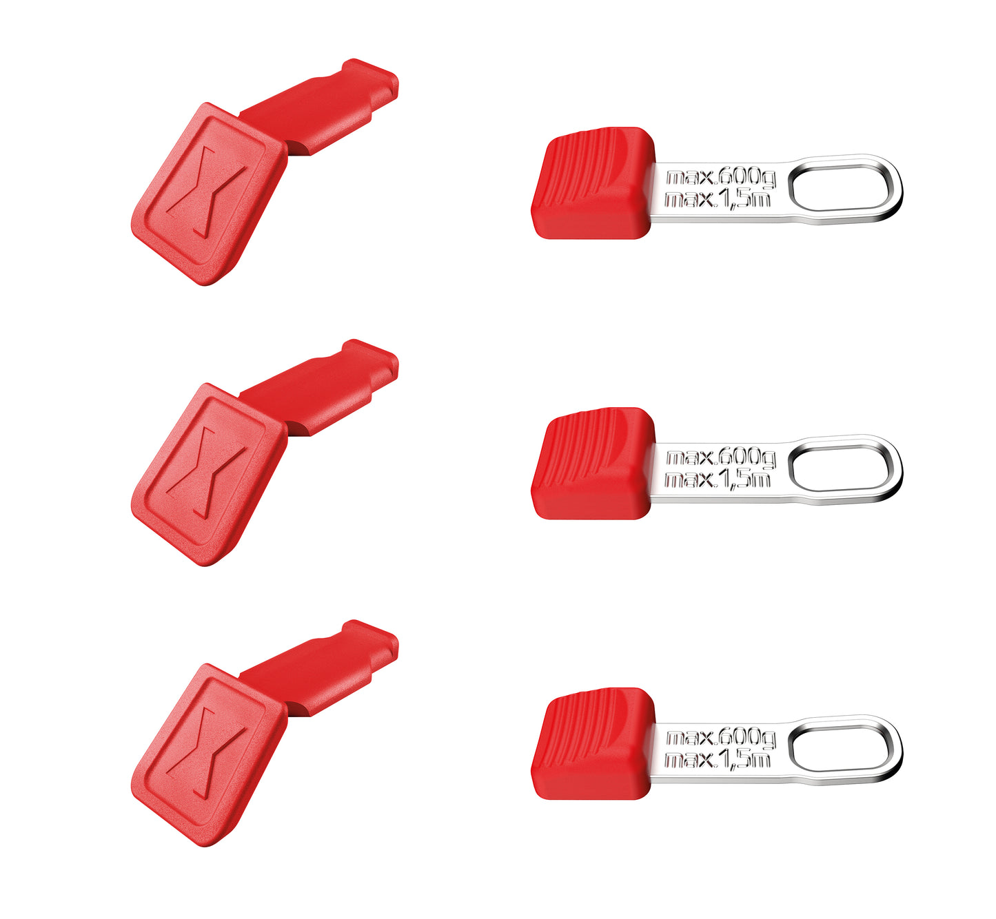 Knipex 00 63 06TCR SBA 6 Pc KNIPEXTEND ColorCoded and TetheredTool Clips, Red - KNIPEX Tools