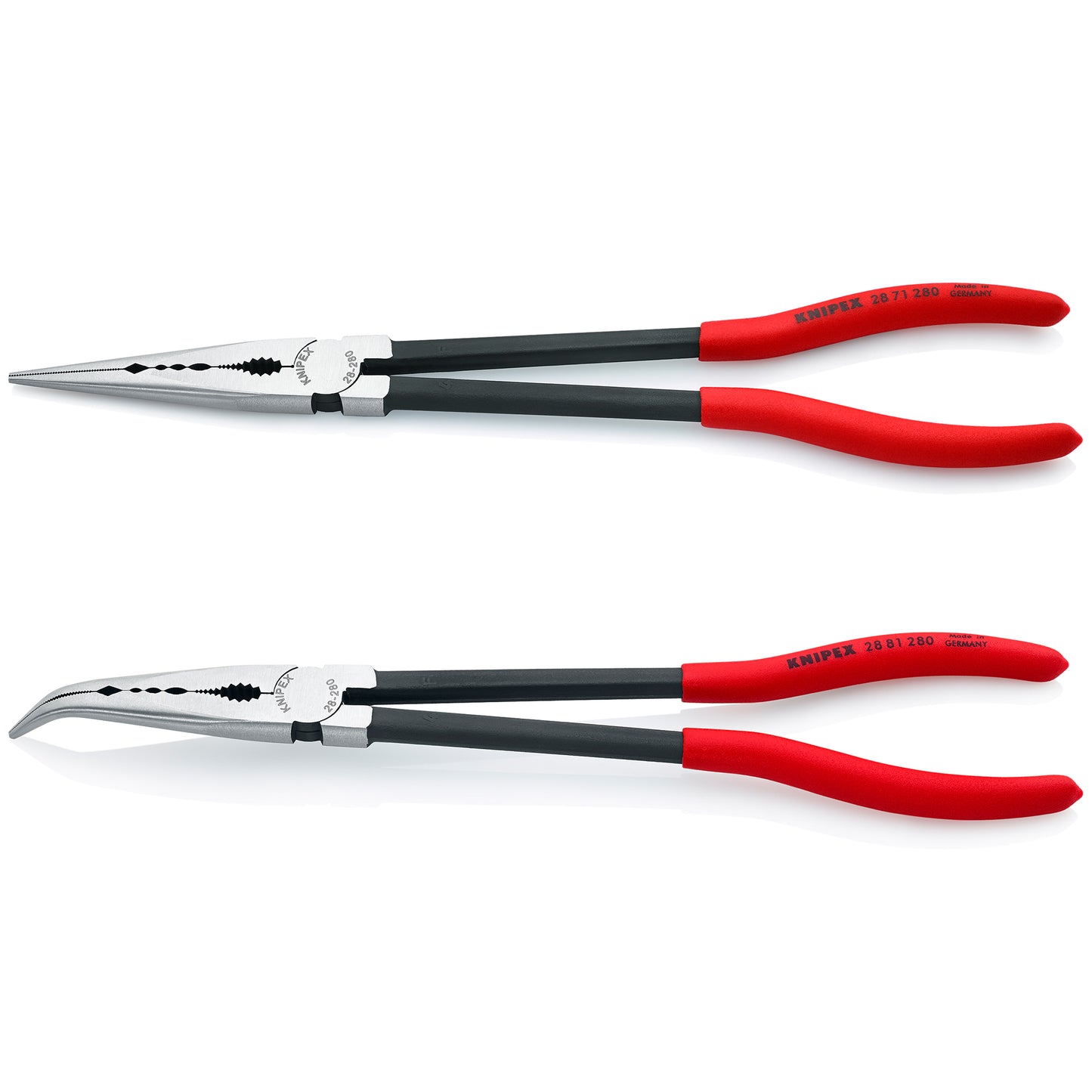 Knipex 9K 00 80 128 US 2 Pc Extra Long Needle Nose Pliers Set w/ Keeper Pouch (28 71 280, 28 81 280 and 9K 00 90 12 US) - image 3