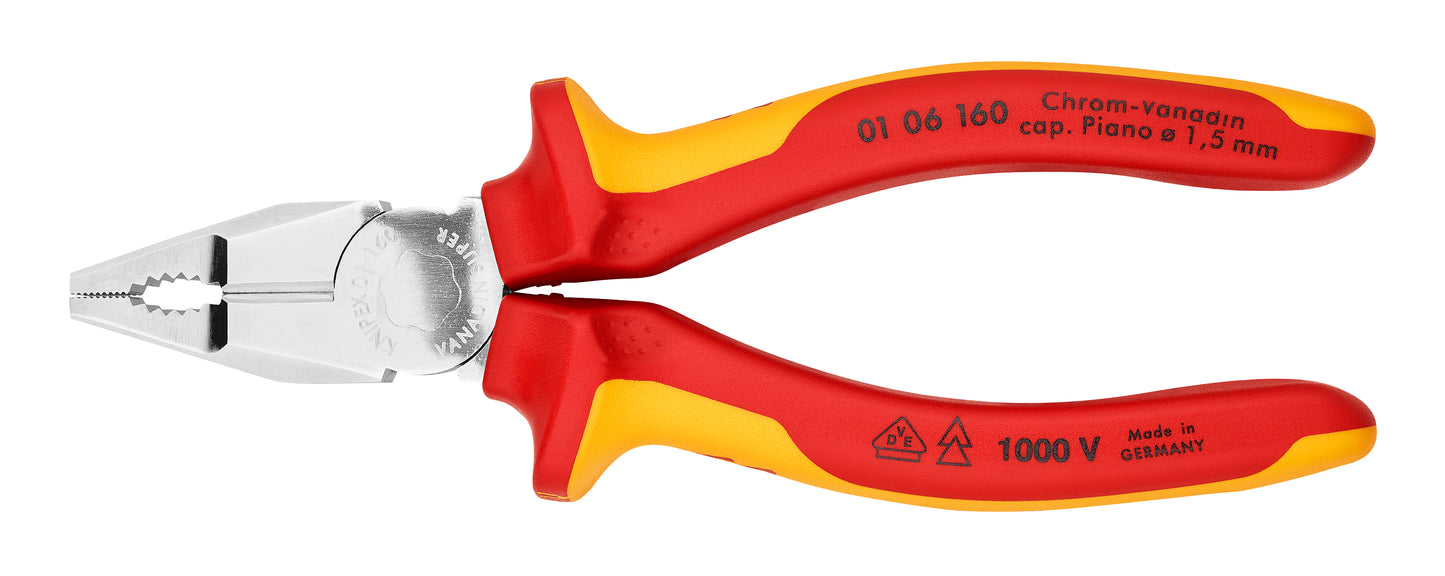 Knipex 01 06 160 Combination Pliers-1000V Insulated - KNIPEX Tools