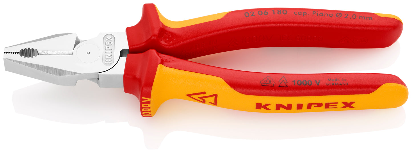 Knipex 02 06 180 High Leverage Combination Pliers-1000V Insulated - image 2