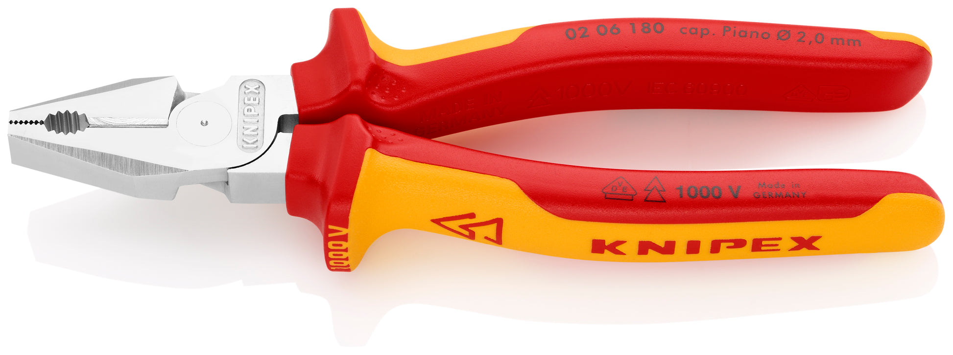 Knipex 02 06 180 High Leverage Combination Pliers-1000V Insulated - image 2