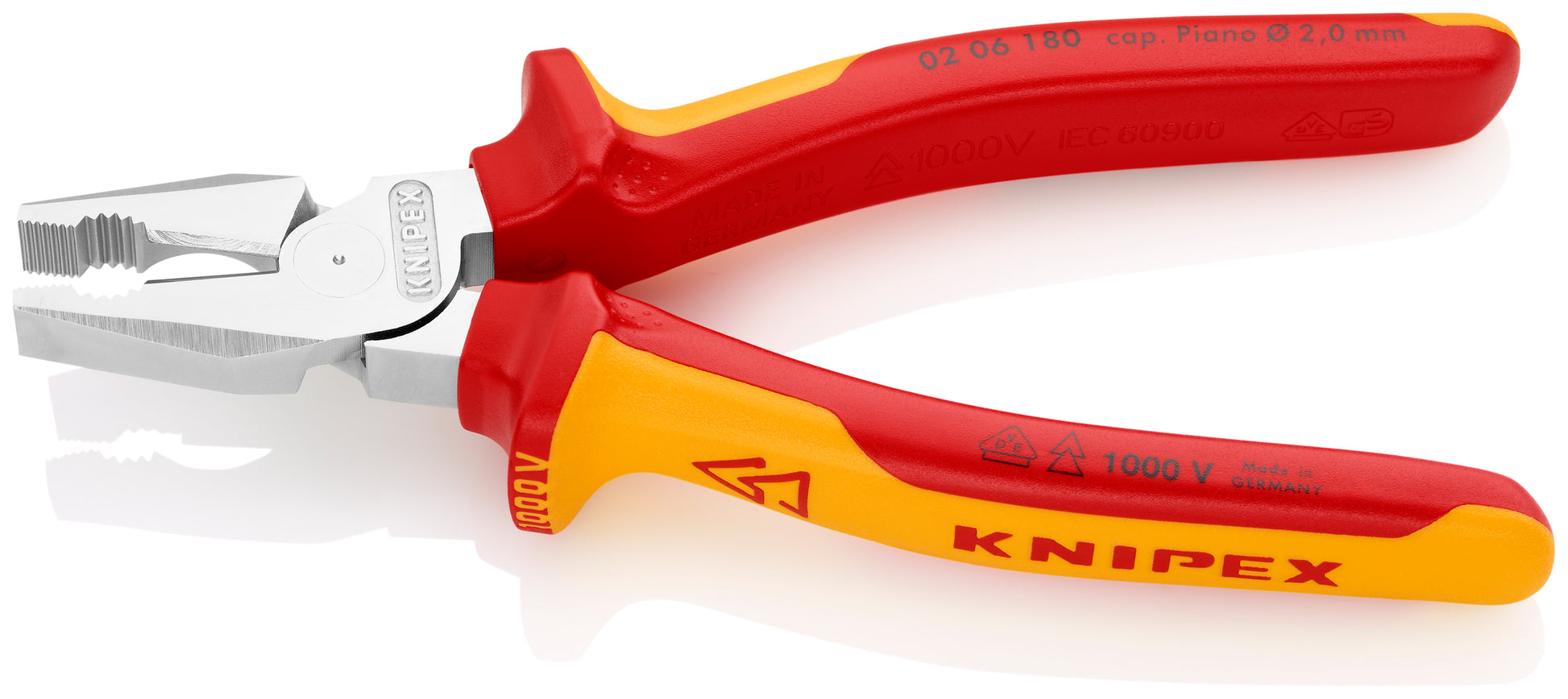 Knipex 02 06 180 High Leverage Combination Pliers-1000V Insulated - image 3