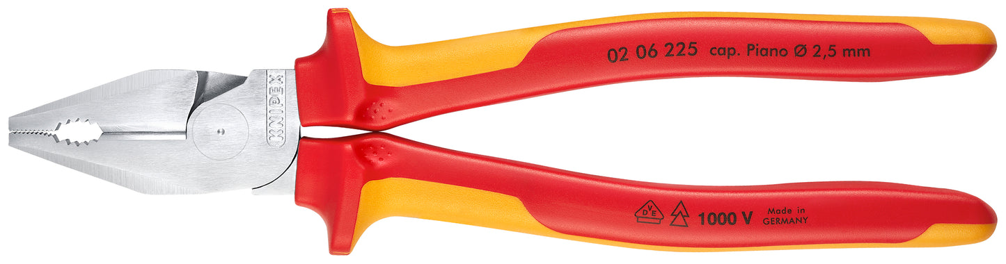 Knipex 02 06 225 High Leverage Combination Pliers-1000V Insulated - KNIPEX Tools