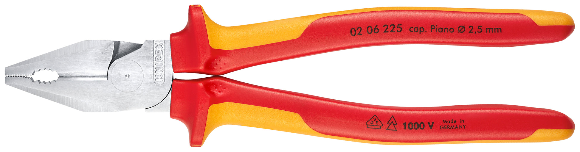 Knipex 02 06 225 High Leverage Combination Pliers-1000V Insulated - KNIPEX Tools
