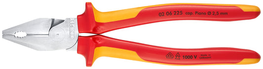 Knipex 02 06 225 High Leverage Combination Pliers-1000V Insulated - KNIPEX Tools