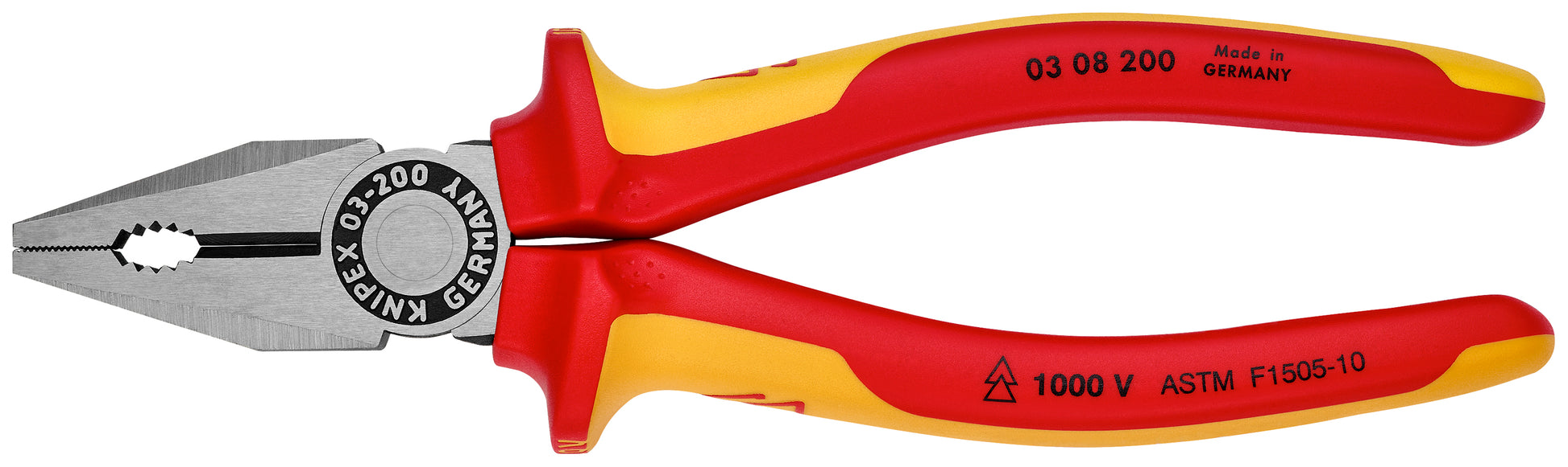 Knipex 03 08 200 SBA Combination Pliers-1000V Insulated - KNIPEX Tools