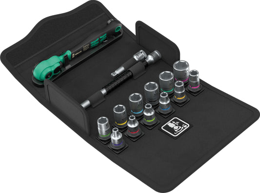 Wera 05004022001 8100 SA 13 ZYKLOP COMFORT RATCHET SET, REVERSING LEVER, 1/4" DRIVE, METRIC, 15 PIECES
