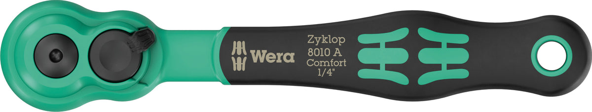 Wera 05005600001 8010 A ZYKLOP COMFORT RATCHET, WITH REVERSING LEVER, WITH 1/4" DRIVE, 1/4" X 144 MM