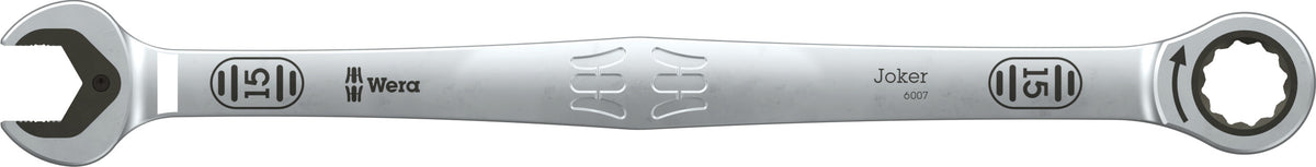 Wera 05020358001 6007 JOKER LONG SB RING RATCHET SPANNER, LONG DESIGN, 15 X 265 MM