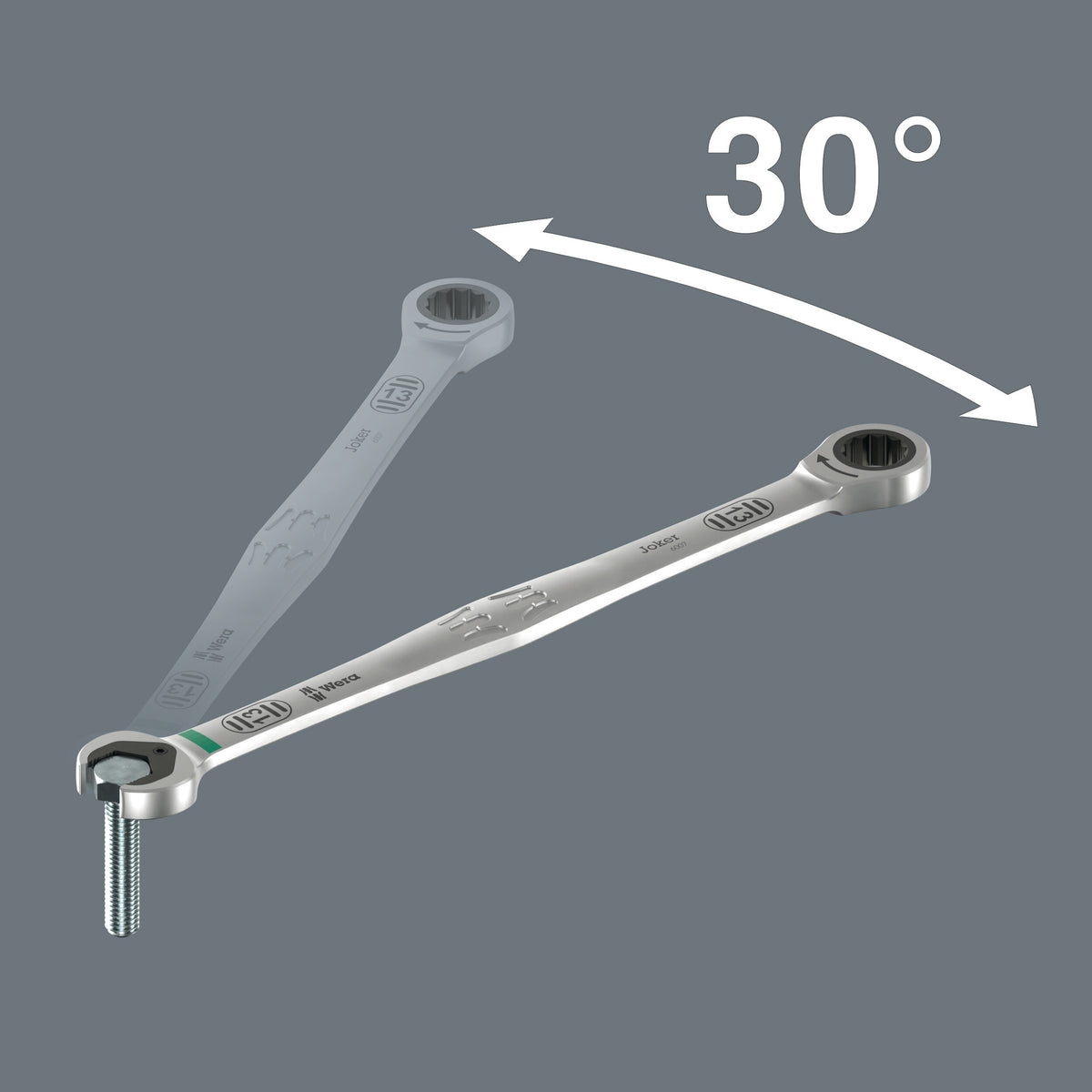 Wera 05020360001 6007 JOKER LONG SB RING RATCHET SPANNER, LONG DESIGN, 18 X 334 MM - image 7