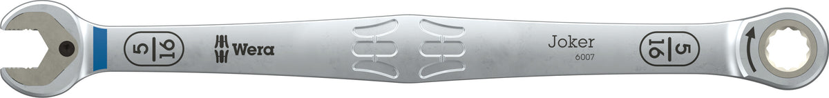 Wera 05020361001 6007 JOKER LONG RATCHETING COMBINATION SPANNER SB, LONG DESIGN, IMPERIAL, 5/16" X 180 MM