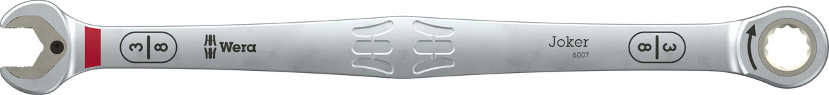 Wera 05020362001 6007 JOKER LONG RATCHETING COMBINATION SPANNER SB, LONG DESIGN, IMPERIAL, 3/8" X 209 MM