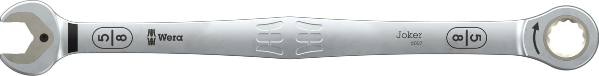 Wera 05020366001 6007 JOKER LONG RATCHETING COMBINATION SPANNER SB, LONG DESIGN, IMPERIAL, 5/8" X 304.5 MM