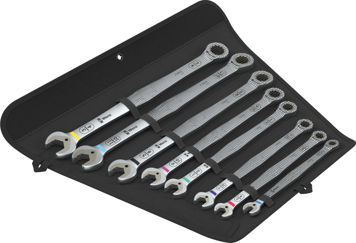 Wera 05020385001 6007 JOKER IMPERIAL LONG 8 SET 1 RATCHETING COMBINATION SPANNER SET, IMPERIAL, 8 PIECES
