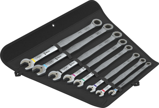 Wera 05020385001 6007 JOKER IMPERIAL LONG 8 SET 1 RATCHETING COMBINATION SPANNER SET, IMPERIAL, 8 PIECES