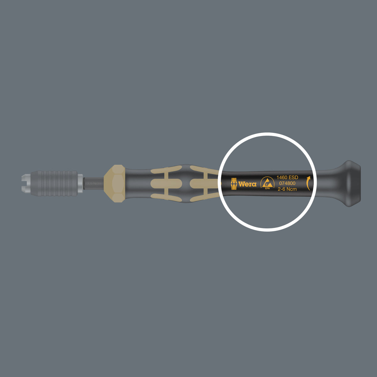Wera 05074810010 1460 ESD Kraftform Micro torque screwdrivers with a customised factory pre-set measurement value with quick-release chuck, 1461 ESD x 0.05-0.11 Nm - image 8