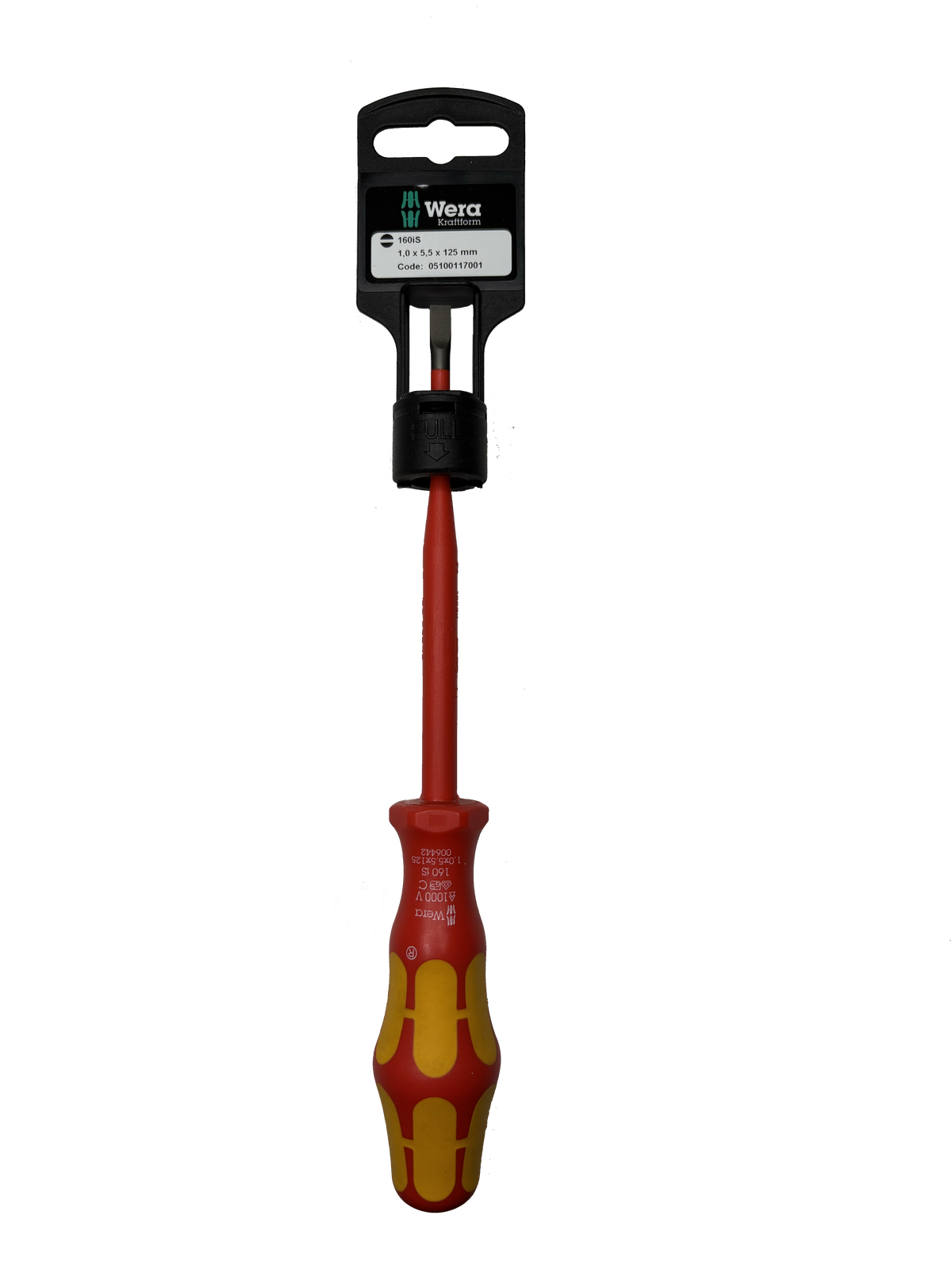 Wera 05100117001 160IS 1,0 X 5,5 X 125 MM HANG-TAG VDE INSULATED SCREWDRIVER