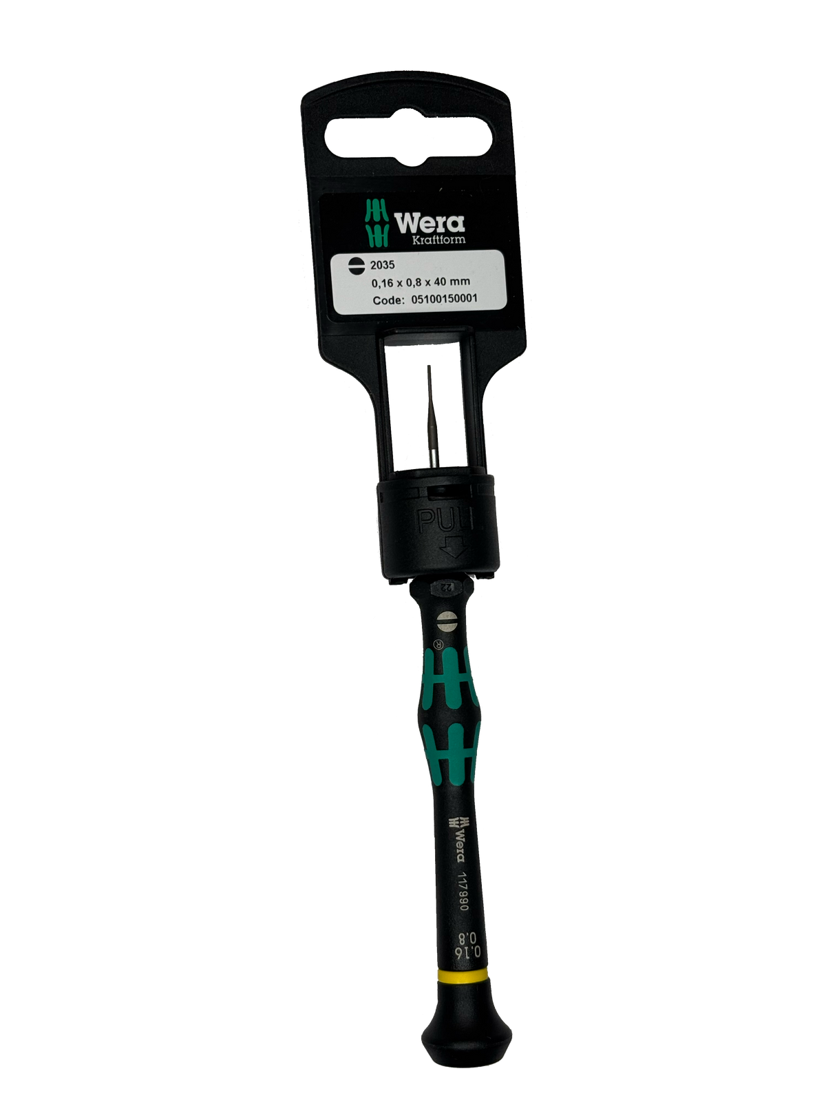 Wera 05100150001 2035 0,16 X 0,8 X 40 MM HANG-TAG MICRO S/DRIVER FOR SLOTTED SCREWS