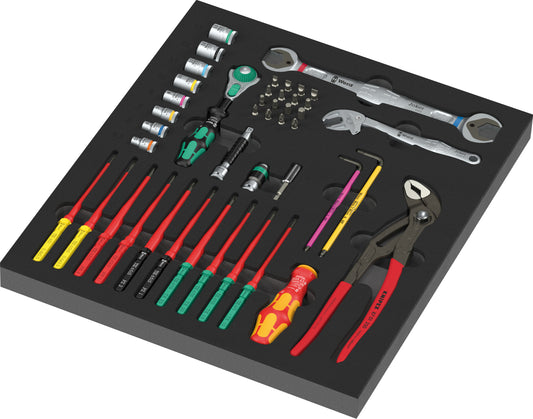 Wera 05150153001 9753 FOAM INSERT KRAFTFORM KOMPAKT MAINTENANCE SET 1, 45 PIECES