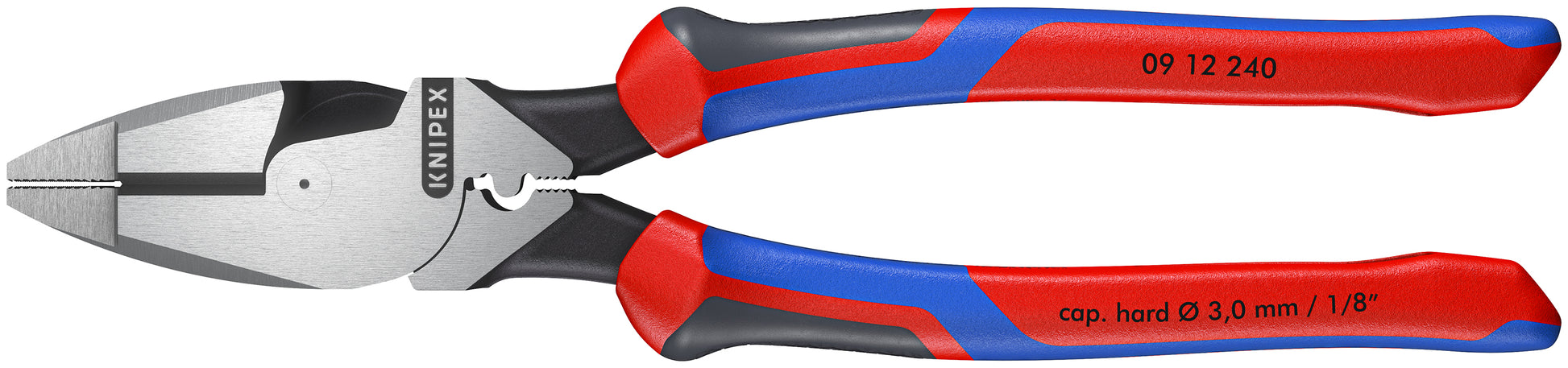 Knipex 09 12 240 SBA High Leverage Lineman's Pliers New England with Fish Tape Puller & Crimper - KNIPEX Tools