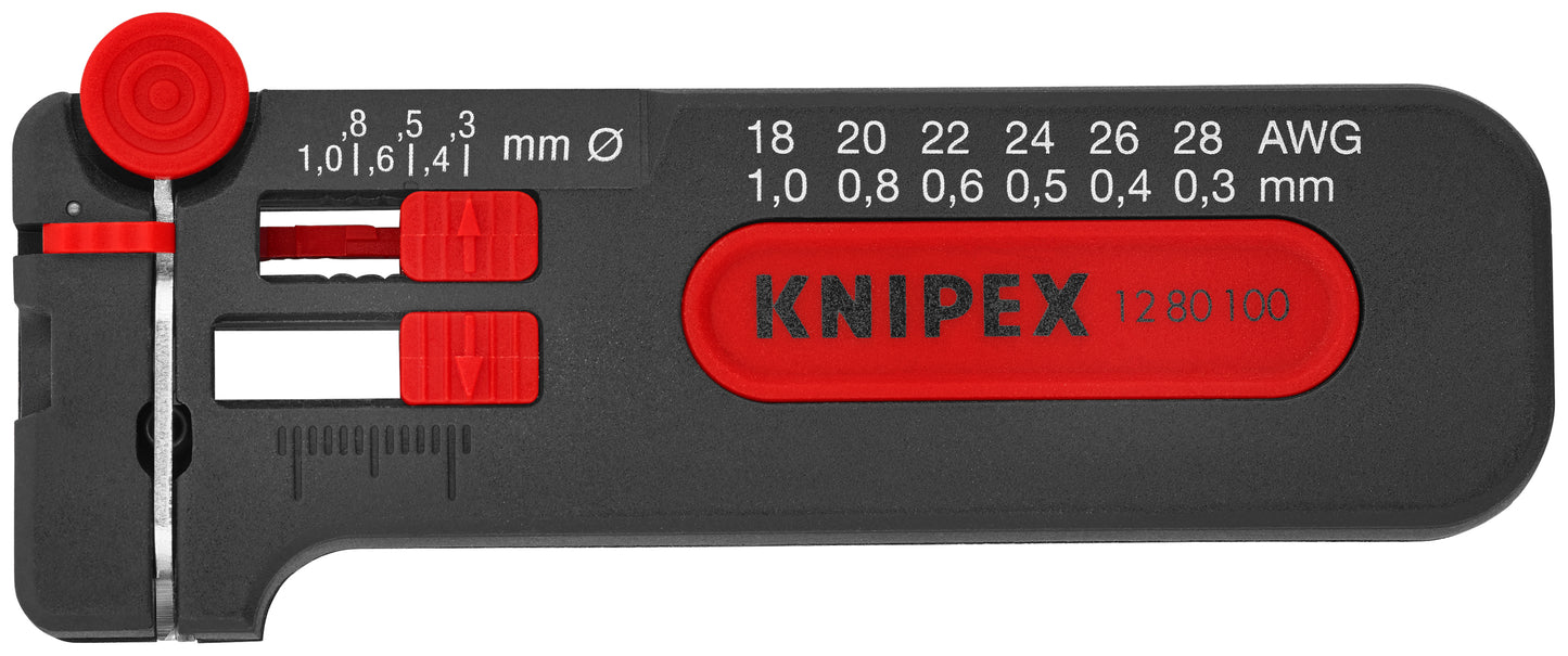 Knipex 12 80 100 SB Mini Wire Stripper 18-28 AWG - KNIPEX Tools