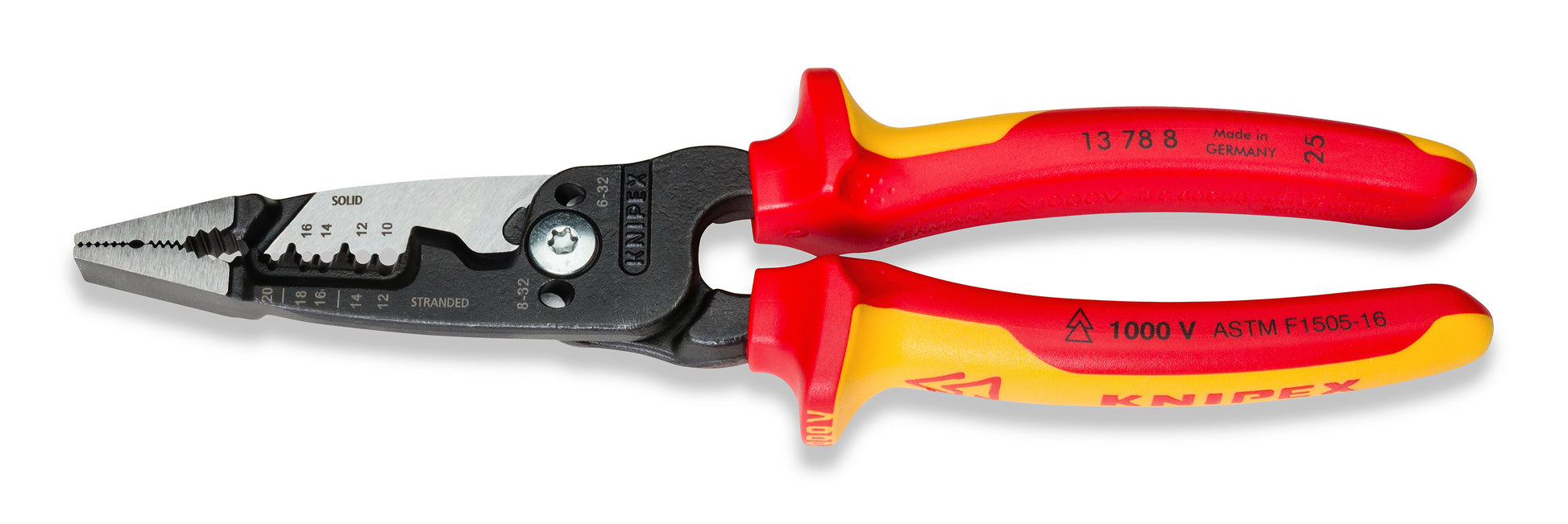 Knipex 13 78 8 SBA Forged Wire Stripper 20-10 AWG-1000V Insulated - image 2