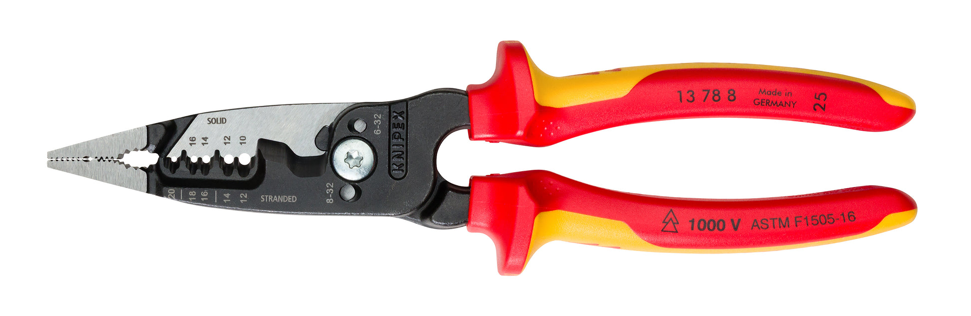 Knipex 13 78 8 SBA Forged Wire Stripper 20-10 AWG-1000V Insulated - KNIPEX Tools