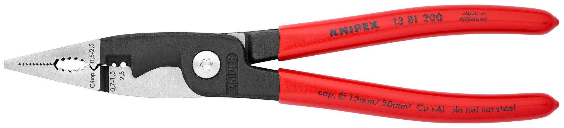 Knipex 13 81 200 6-in-1 Electrical Installation Pliers-Metric Wire - KNIPEX Tools