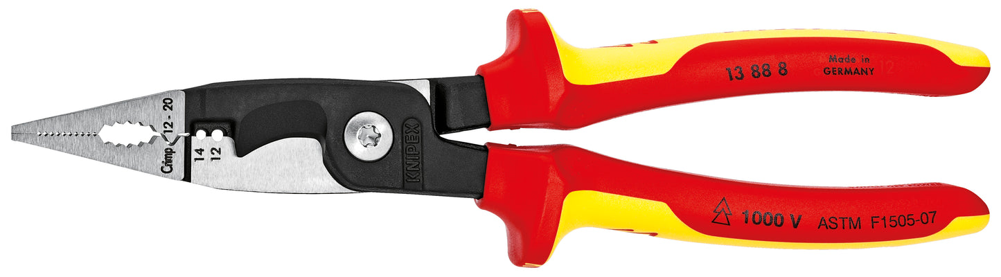Knipex 13 88 8 US 6-in-1 Electrical Installation Pliers 12 and 14 AWG-1000V Insulated - KNIPEX Tools