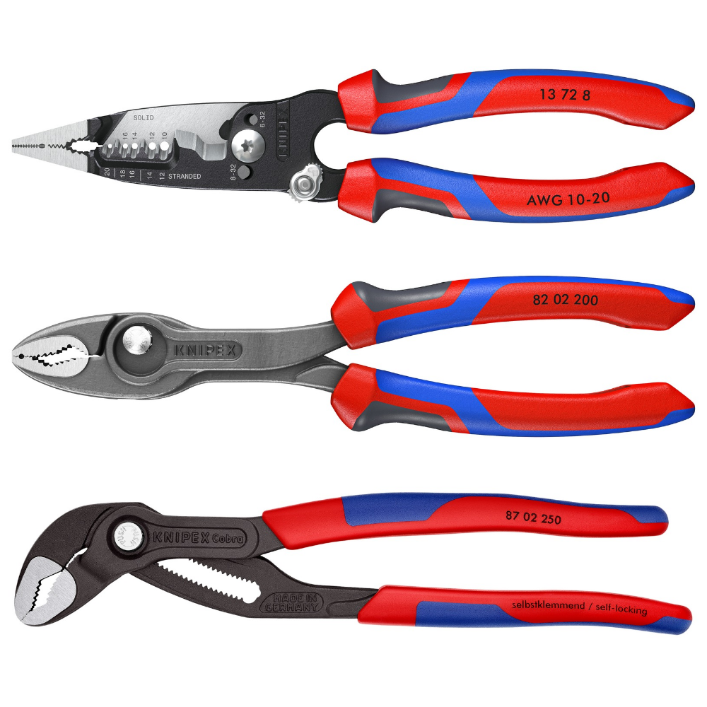 KnipeXtend 3 Pc Plier Set Popular Electricians Kit Comfort Handles